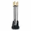 Pilgrim 2400 Series Black With Gold Ball Handles Fireplace Tool Set - 5pc