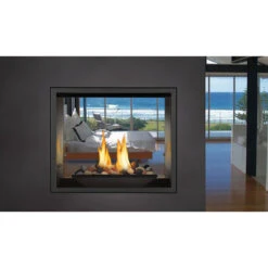 High Definition 81 See Through Gas Fireplace With Log Set Burner Assembly - Napoleon