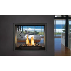 High Definition 81 See Through Gas Fireplace With Glass Embers Burner Assembly - Napoleon