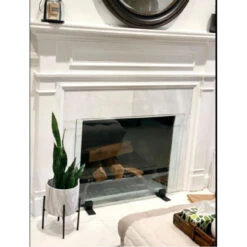 Manhattan Modern Freestanding Glass Fireplace Screen | AMS Fireplace -Fireplace Shop 358 09039.1599253331