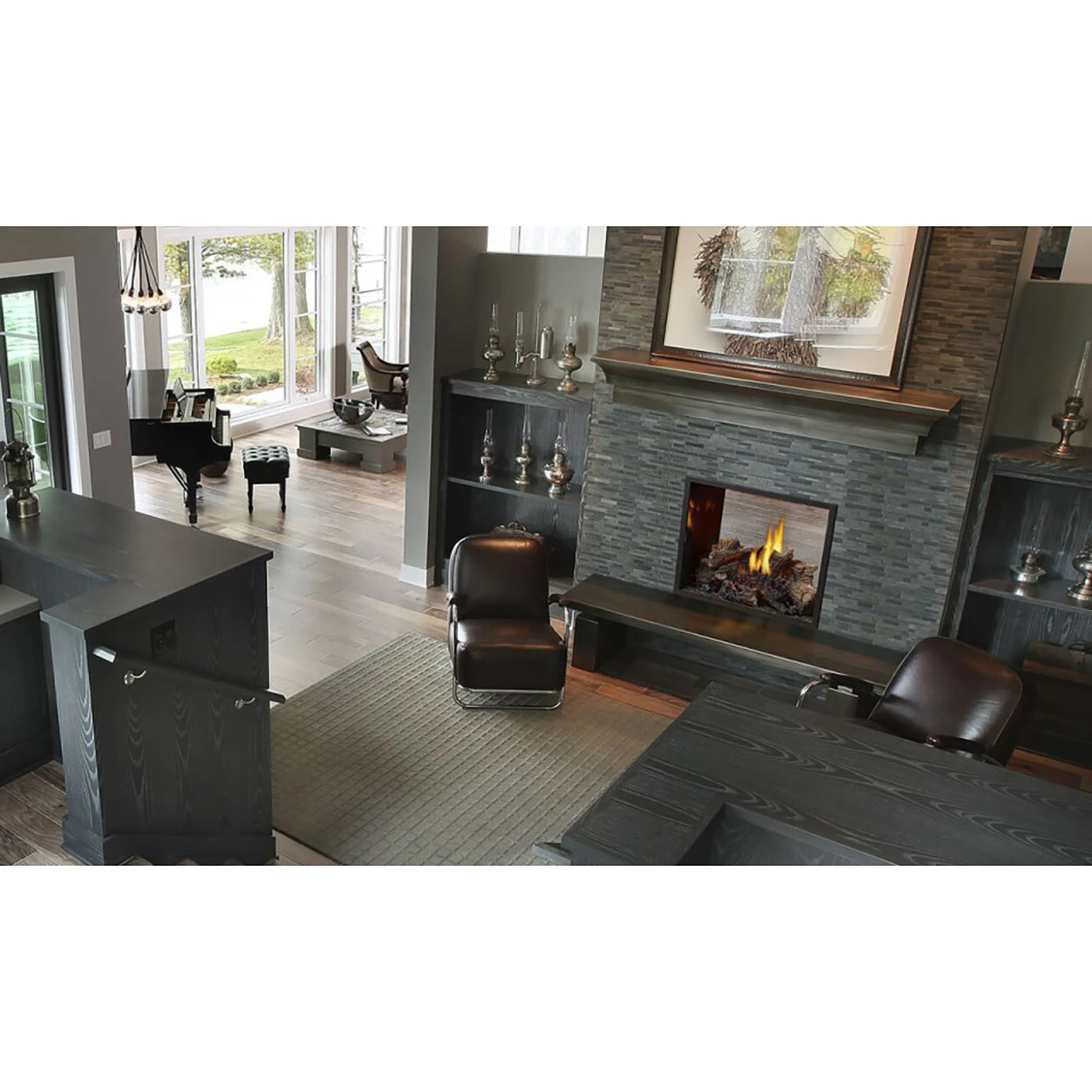 High Definition 81 See Through Gas Fireplace With Mineral Rock Set Burner Assembly - Napoleon 3 High Definition 81 See Through Gas Fireplace With Mineral Rock Set Burner Assembly - Napoleon - Image 3