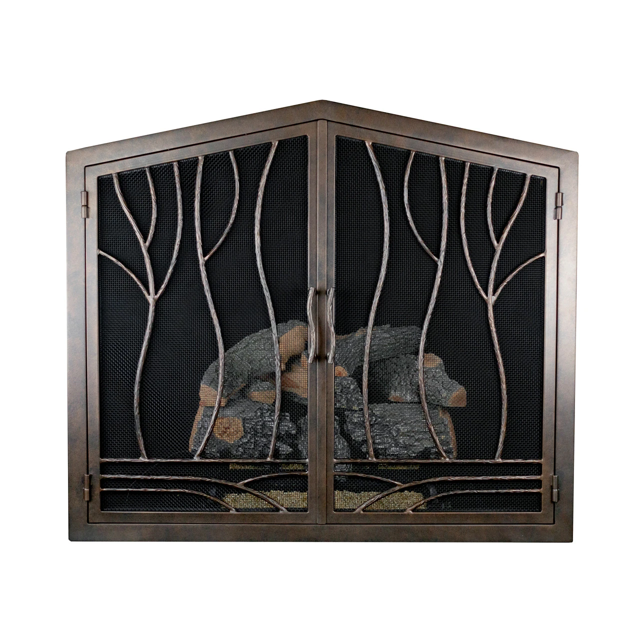 Redwood Arched Fireplace Door - Wrought Iron 1 Redwood Arched Fireplace Door - Wrought Iron