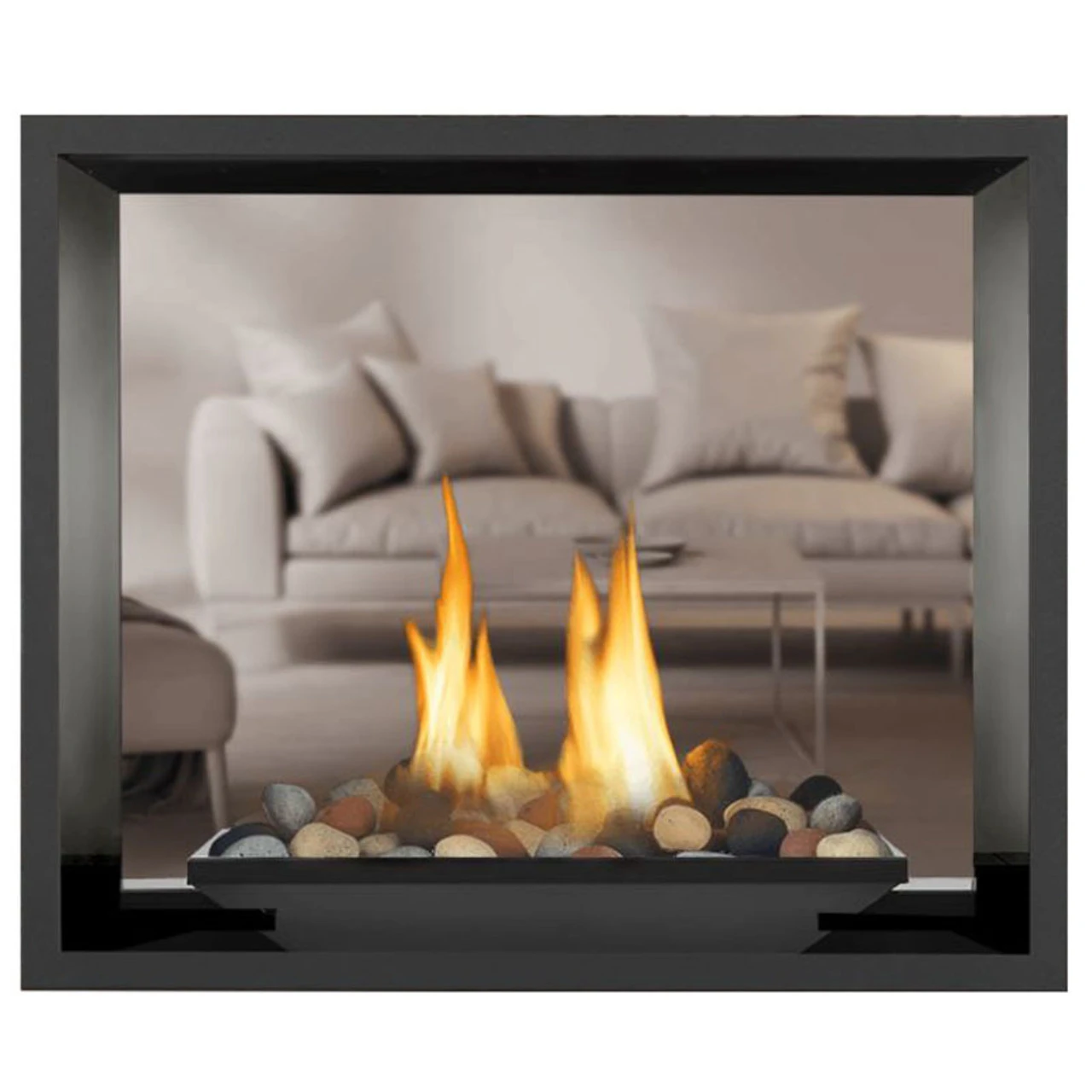 High Definition 81 See Through Gas Fireplace With Mineral Rock Set Burner Assembly - Napoleon 5 High Definition 81 See Through Gas Fireplace With Mineral Rock Set Burner Assembly - Napoleon - Image 5