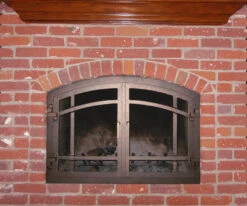 Santa Monica Arched Fireplace Door - Wrought Iron