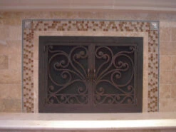 Faraday Rectangular Fireplace Door - Wrought Iron