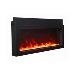 40" Panorama Extra Slim Electric Fireplace BI-40-XTRASLIM - Amantii -Fireplace Shop Amantii XS40 yellow orange flame side web 52271.1576868079