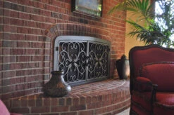 Valencia Arched Fireplace Door - Wrought Iron -Fireplace Shop Amy 2 b 35005.1582063792