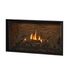 Bellingham 52 Rectangular Gas Fireplace - Kozy Heat -Fireplace Shop Bellingham52 gas fireplace RSF Ledgestone angle web 94558.1594672614