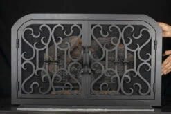 Carlsbad Arched Fireplace Door - Wrought Iron