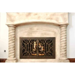 Carlsbad Rectangular Fireplace Door - Wrought Iron