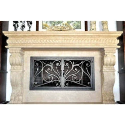 Catalina Rectangular Fireplace Door - Wrought Iron