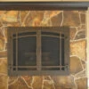 Santa Monica Rectangular Inside Arch Fireplace Door - Wrought Iron
