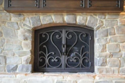Del Mar Arched Fireplace Door - Wrought Iron