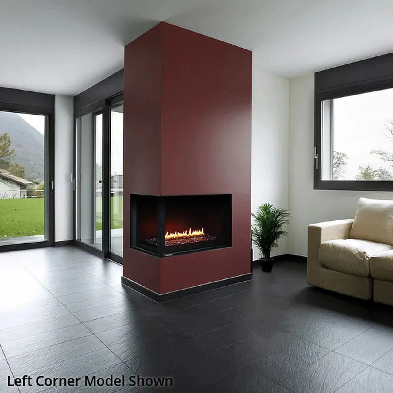 Divine Corner Contemporary Fireplace - Montigo 2 Divine Corner Contemporary Fireplace - Montigo - Image 2