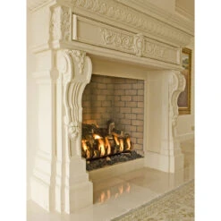 36" Magnum Isokern Fireplace - Earthcore -Fireplace Shop Indoor Magnum CreamRB Sideshot web 05018.1580764386