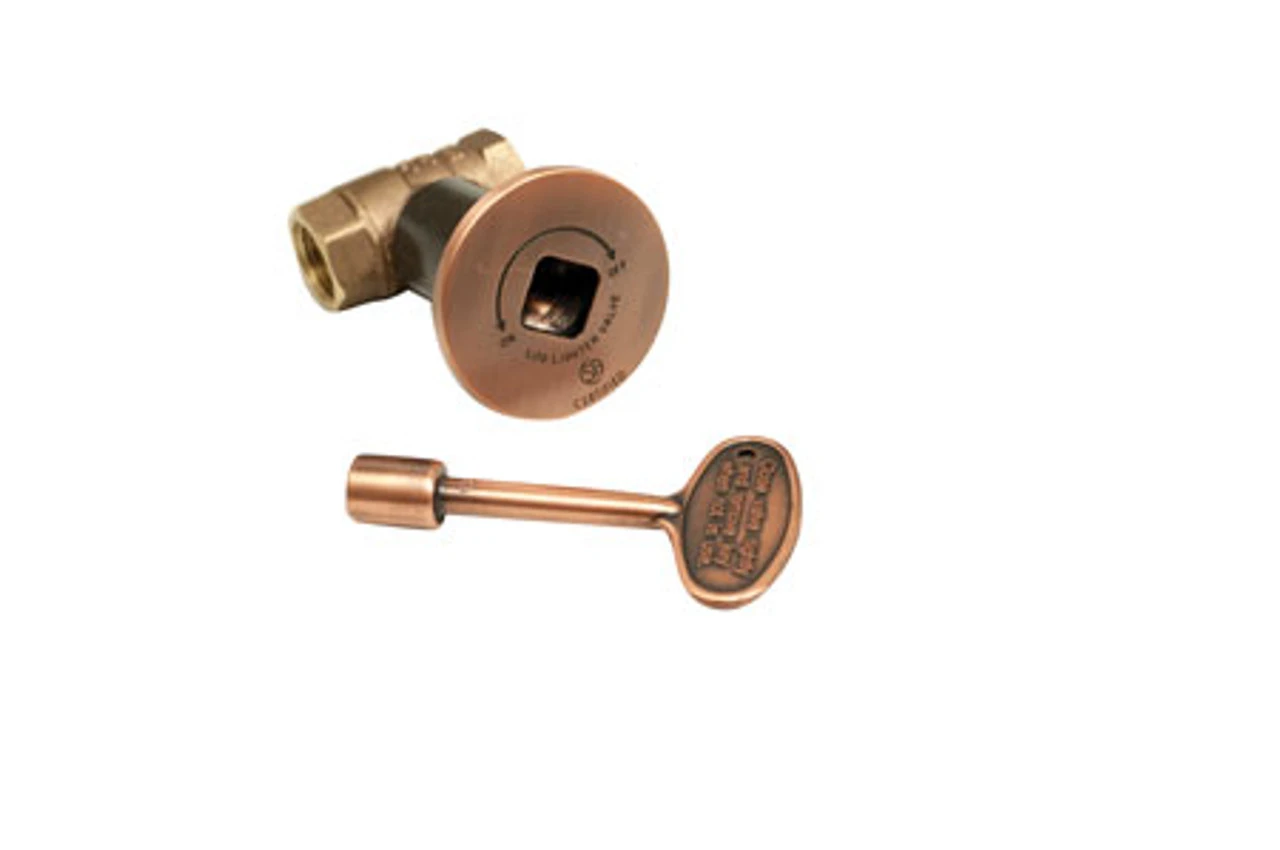 HPC 1/2" Antique Copper Straight Decorative Key Valve Kit 1 HPC 1/2" Antique Copper Straight Decorative Key Valve Kit