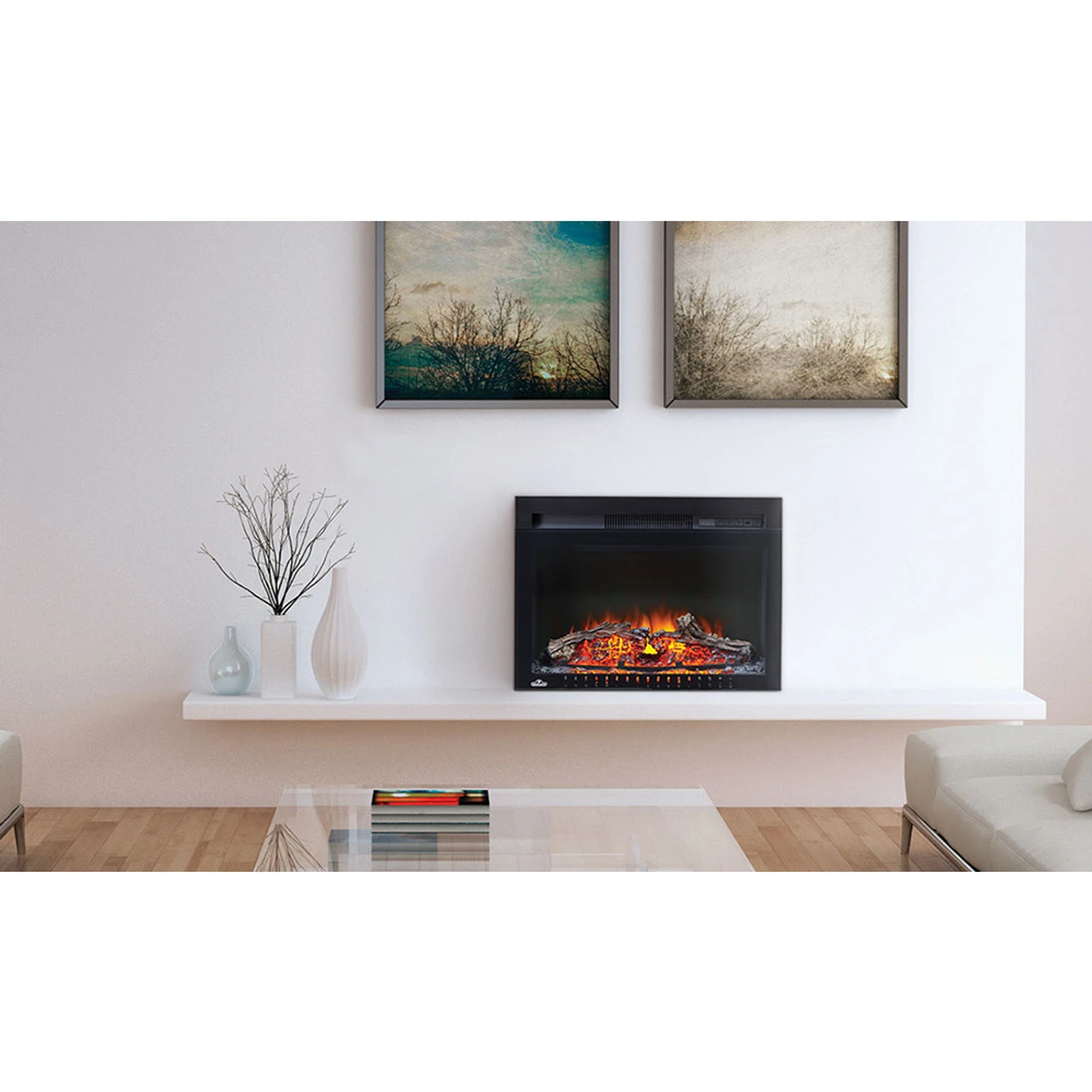 Napoleon Cinema 24 Built-In Electric Fireplace With Logs- NEFB24H-3A 1 Napoleon Cinema 24 Built-In Electric Fireplace With Logs- NEFB24H-3A
