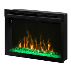 33"Glass Media Multi-Fire XD Electric Firebox - Dimplex -Fireplace Shop PF3033HG Angled Green 1280 65760.1612311175