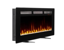 Dimplex Sierra 48" Wall Mount/Built-In Linear Electric Fireplace -Fireplace Shop SIL48 Left Pebbles Legs 150dpi 21065.1614106599