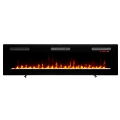 Dimplex Sierra 72" Wall Mount/Built-In Linear Electric Fireplace -Fireplace Shop SIL72 Front Pebbles Legs 1280 25589.1676402944