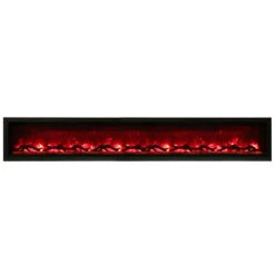 34" Symmetry Series Linear Electric Fireplace - Amantii -Fireplace Shop SYM 100 Mold Red Log web 30157.1576711552
