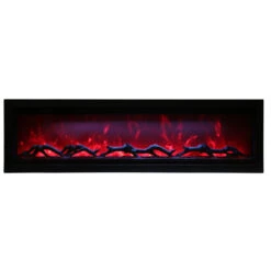 42" Symmetry Series Linear Electric Fireplace - Amantii -Fireplace Shop SYM 60 NM Red flame Blue Light Log IMG 0119 web 58179.1576711552.1280.1280 61795.1576777915