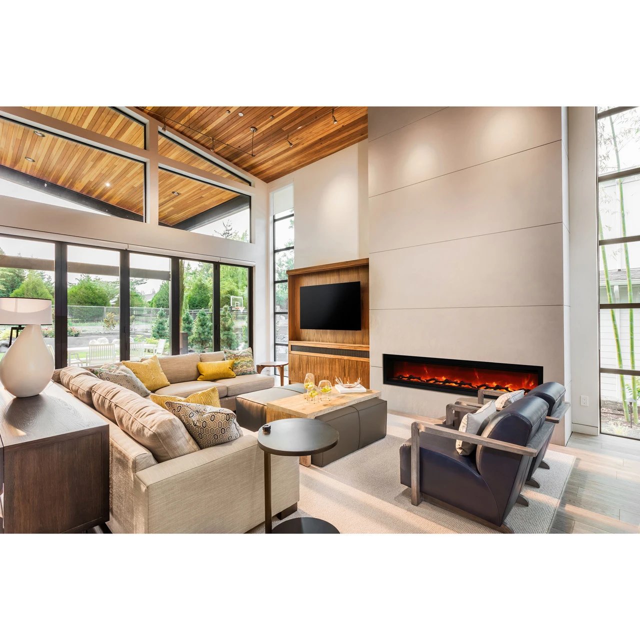 88" Symmetry Series Linear Electric Fireplace - Amantii 1 88" Symmetry Series Linear Electric Fireplace - Amantii