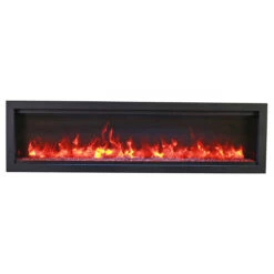 Symmetry Bespoke Electric Fireplace - Amantii -Fireplace Shop SYM60 FRONT AMBER ORANGE FLAME 215 1200 27659.1653573069