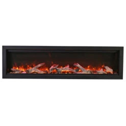 Symmetry Bespoke Electric Fireplace - Amantii -Fireplace Shop SYM60 FRONT RUSTIC YELLOW FLAME 177 1200 90316.1653573069