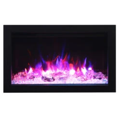 30" Traditional Series Electric Fireplace - Amantii -Fireplace Shop TRD 30 IMG 0317 108 glass chunks web 11780.1576621905