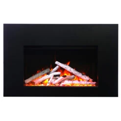 30" Traditional Series Electric Insert Fireplace - Amantii -Fireplace Shop TRD 30 IMG 0341 3 piece trim and birch logset web 44421.1576688488