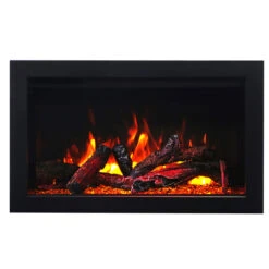 33" Traditional Series Electric Fireplace - Amantii -Fireplace Shop TRD 33 IMG 0328 optional 10 piece oak logset web 73413.1576624751