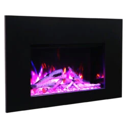 33" Traditional Series Electric Insert Fireplace - Amantii -Fireplace Shop TRD 33 IMG 0349 3 piece trim and birch logset web 94109.1576689264