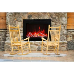 30" Traditional Series Electric Insert Fireplace - Amantii -Fireplace Shop Traditional Insert 30 with Birch log and 4 side Trim web 43021.1576688488