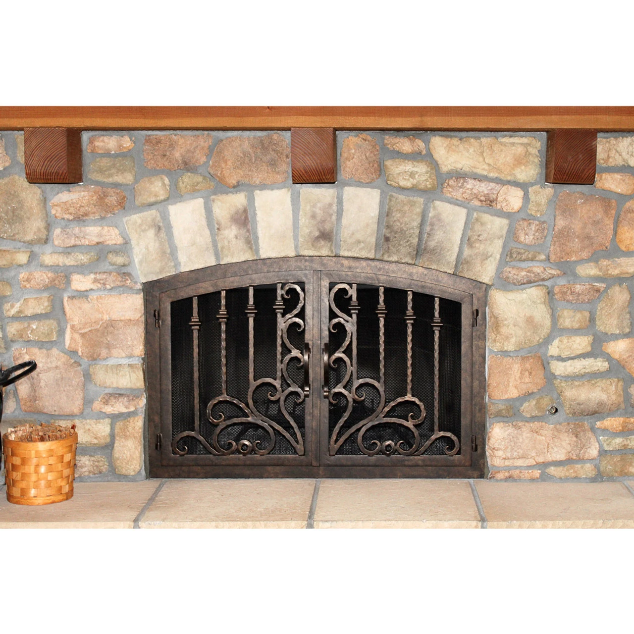 Arcadia Arched Fireplace Door - Wrought Iron 3 Arcadia Arched Fireplace Door - Wrought Iron - Image 3