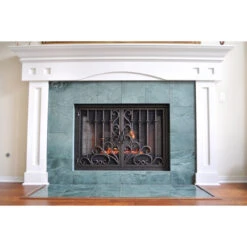 Arcadia Rectangular Fireplace Door - Wrought Iron -Fireplace Shop arcadia 10 fireplace door web11 83448.1581639488