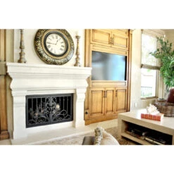 Arcadia Rectangular Fireplace Door - Wrought Iron -Fireplace Shop arcadia 10 rectangular fireplace door web4 85228.1581639489