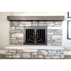 Arcadia Rectangular Fireplace Door - Wrought Iron -Fireplace Shop arcadia 10 rectangular fireplace door web8 63429.1581639489