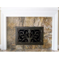 Azalea Rectangular Fireplace Door - Wrought Iron -Fireplace Shop azalea 6 06 web 56338.1581631319