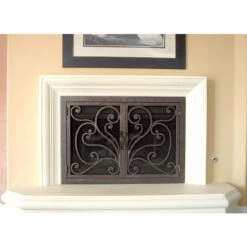 Azalea Rectangular Fireplace Door - Wrought Iron -Fireplace Shop azalea 6 08 web 95311.1581631319