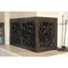 Azalea Rectangular L-Shape Fireplace Door - Wrought Iron