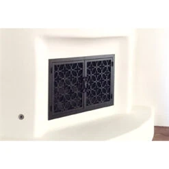 Batista Rectangular Fireplace Door - Wrought Iron -Fireplace Shop batista 11 rectangular fireplace door web1 56040.1581640214