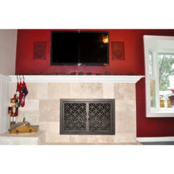 Batista Rectangular Fireplace Door - Wrought Iron -Fireplace Shop batista 11 rectangular fireplace door web4 65703.1581640214
