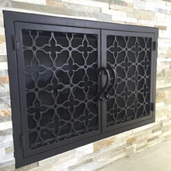 Batista Rectangular Fireplace Door - Wrought Iron -Fireplace Shop batista 11 rectangular fireplace door web6 39591.1581640214
