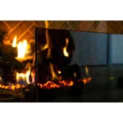 Greylite 2 Freestanding Glass Fireplace Screen | AMS Fireplace -Fireplace Shop black glass free standing screen 2 web 39004.1606343792