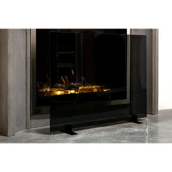 Greylite 2 Freestanding Glass Fireplace Screen | AMS Fireplace