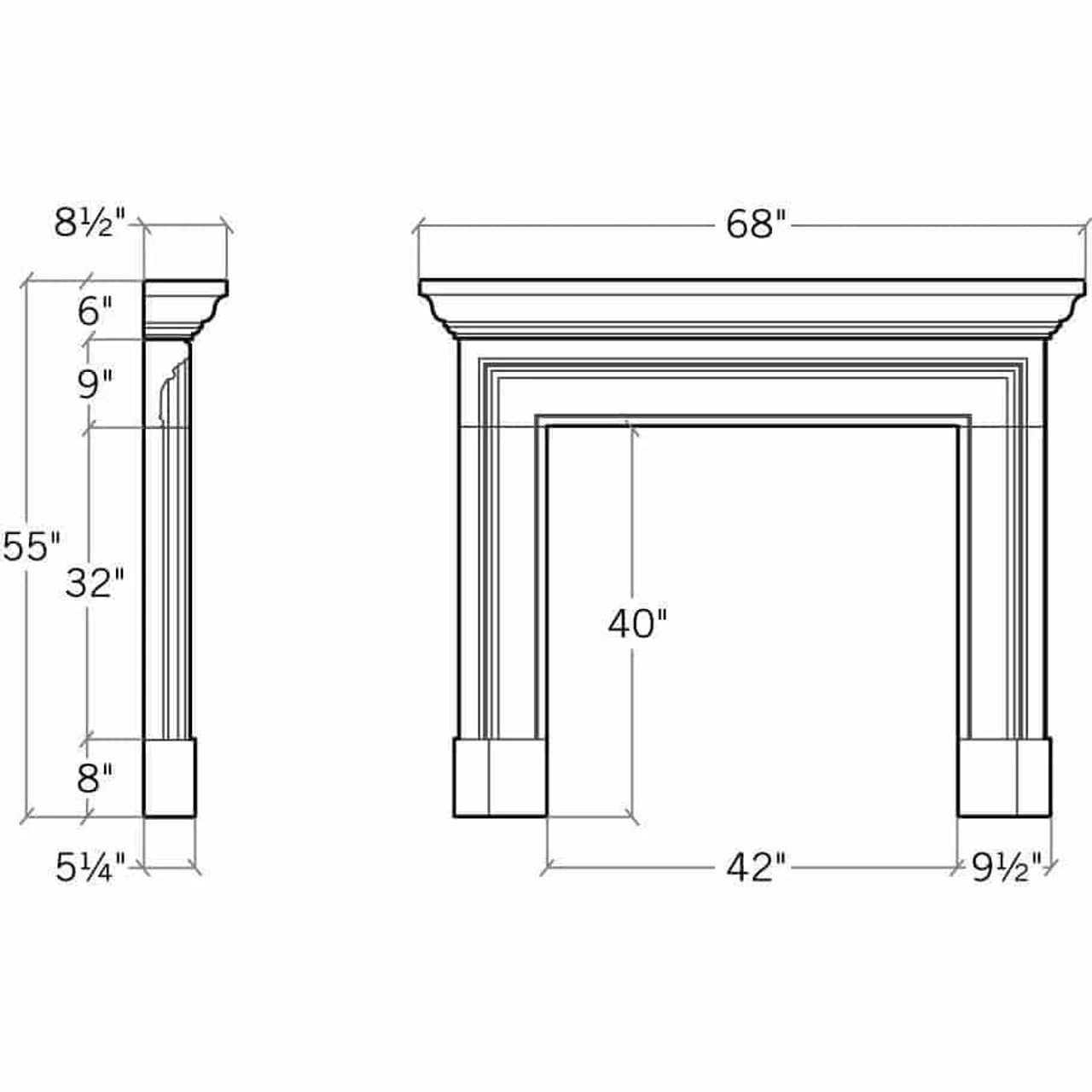 The Bryant - Concrete Fireplace Surround 2 The Bryant - Concrete Fireplace Surround - Image 2