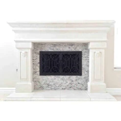 Carlsbad Rectangular Fireplace Door - Wrought Iron -Fireplace Shop carlsbad 23 rectangular fireplace door web3 99461.1574816000