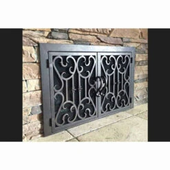 Carlsbad Rectangular Fireplace Door - Wrought Iron -Fireplace Shop carlsbad 23 rectangular fireplace door web4 48694.1574816000