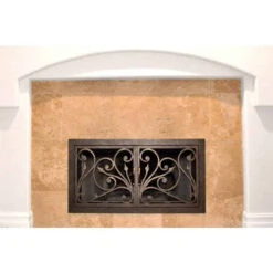 Catalina Rectangular Fireplace Door - Wrought Iron -Fireplace Shop catalina 14 rectangular fireplace door web3 58142.1574812716
